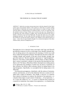 The Indexical Character of Names
