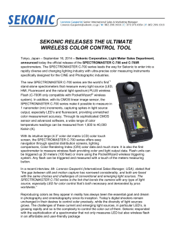 Sekonic Releases The Ultimate Wireless Color Control Tool