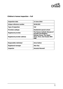 Children`s homes inspection &ndash; Full