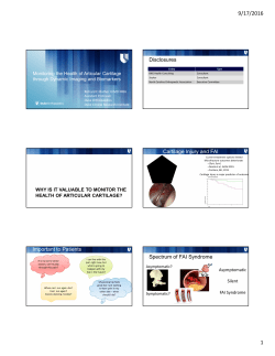 Disclosures Cartilage Injury and FAI Important to Patients Spectrum