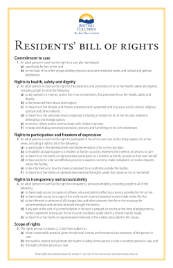 Residents Bill of Rights