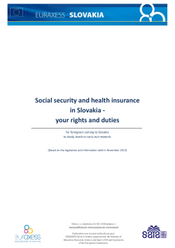 Social security and health insurance in Slovakia