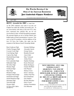 Fort Lauderdale Chapter Newsletter