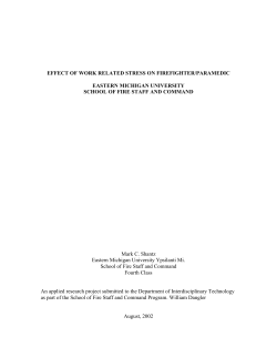 Effect of Work Related Stress On Firefighters/Paramedic Fire Staff