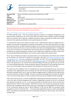 5N-2 Status of the Baltic cod stocks and related actions in BSAP