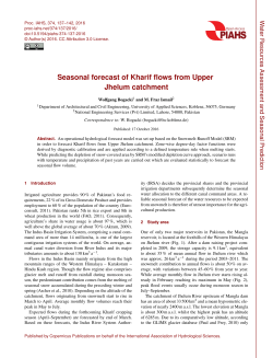 Seasonal forecast of Kharif flows from Upper Jhelum catchment