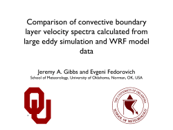 Comparison of convective boundary layer velocity spectra