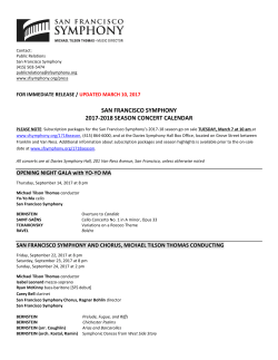 Season Annoucement - San Francisco Symphony