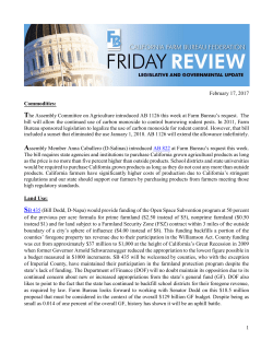 California Farm Bureau Federation Friday Legislative Review