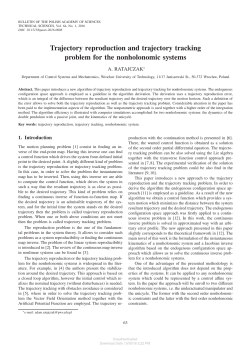 Trajectory reproduction and trajectory tracking problem for the