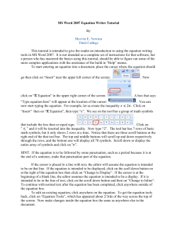 MS Word 2007 Equation Writer Tutorial