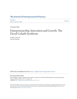 Entrepreneurship, Innovation and Growth: The David