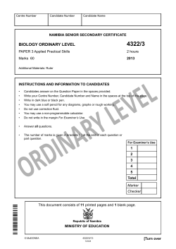 biology ordinary level - Ministry of Education Namibia