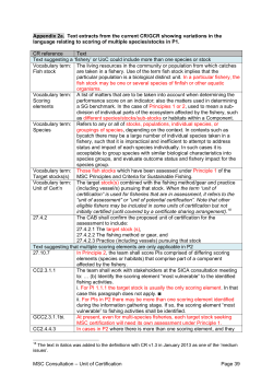 MSC Consultation &ndash; Unit of Certification Page 39 Appendix 2a. Text