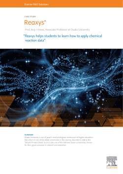 &ldquo; Reaxys helps students to learn how to apply chemical reaction data&rdquo;