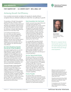 Achieving Growth Via Efficiency