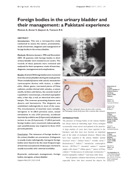 Foreign bodies in the urinary bladder and their