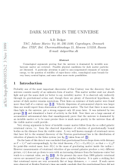 Dark matter in the universe