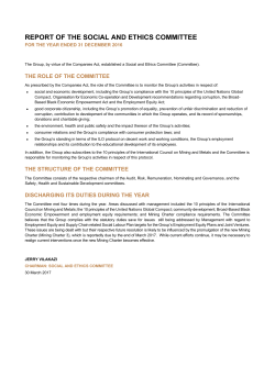 Sibanye: Report of the Social and Ethics Committee 2016
