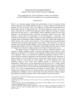 Human Security through Retributive Justice?