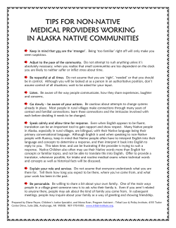 SUGGESTIONS FOR NON-NATIVES WORKING WITH CHILD