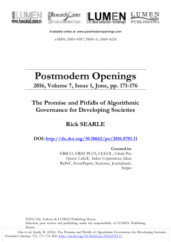 Full Text PDF - Postmodern Openings