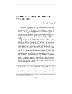 history`s lesson for the right to counsel