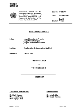 (ICTY) 3 March, 2000 - International Criminal Tribunal for the former