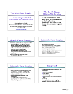 Gentry, 1 Why Do We Educate Children? Re