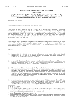 COMMISSION IMPLEMENTING REGULATION (EU) 2015/ 1962