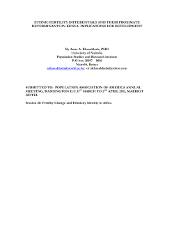 ETHNICITY AND FERTILITY DIFFERENTIALS IN KENYA