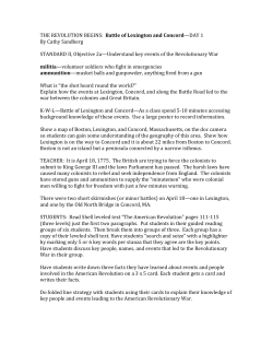 THE REVOLUTION BEGINS: Battle of Lexington and