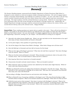 summer reading questions for beowulf