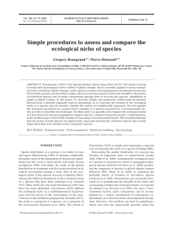 Simple procedures to assess and compare the ecological niche of