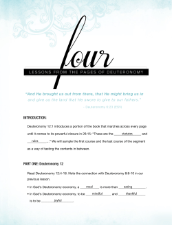 IntroductIon: part one: deuteronomy 12 &ldquo;And He brought us out from