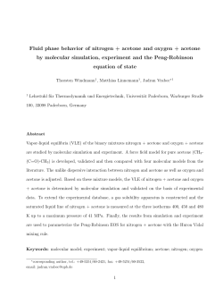 Fluid phase behavior of nitrogen + acetone and oxygen +