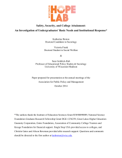 Safety, Security, and College Attainment