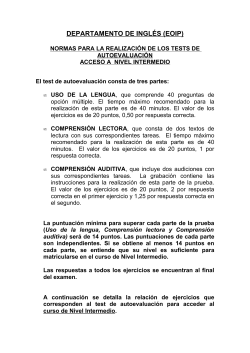 normas para la realizaci&oacute;n de los tests de autoevaluaci&oacute;n