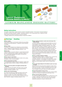 Lithium Manganese Dioxide Battery (Li/MnO2)