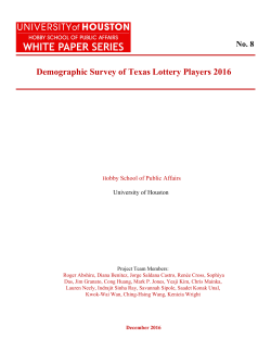 Demographic Survey of Texas Lottery Players 2016