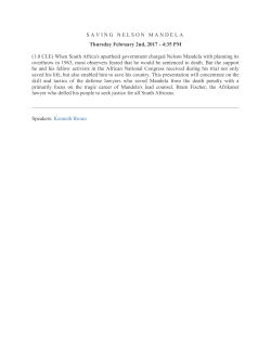 SAVING NELSON MANDELA Thursday February 2nd, 2017