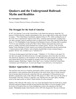 Quakers and the Underground Railroad: Myths