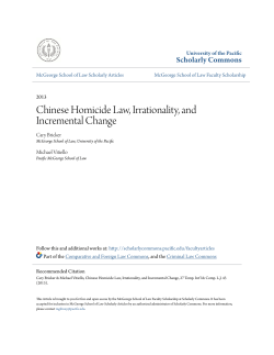 Chinese Homicide Law, Irrationality, and Incremental Change