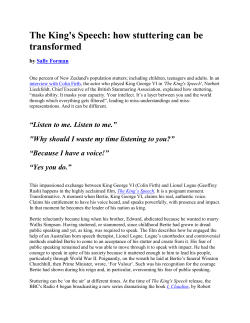 The King`s Speech: how stuttering can be transformed