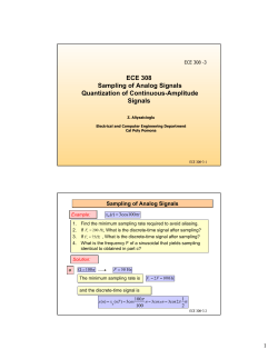 ECE 308 Sampling of Analog Signals