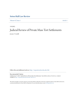 Judicial Review of Private Mass Tort Settlements