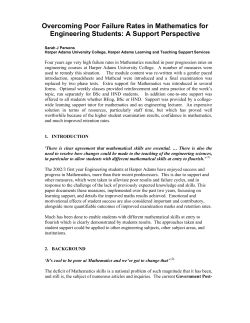 Overcoming Poor Failure Rates in Mathematics