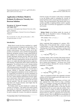 Application of Refutas Model to Estimate Erythrocyte Viscosity in a