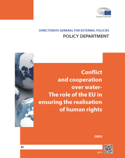Conflict and cooperation over water - European Parliament