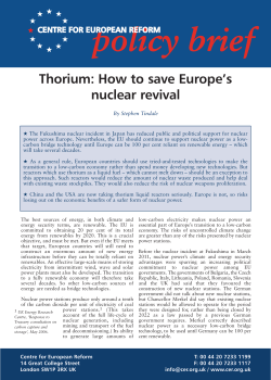Thorium: How to save Europe`s nuclear revival